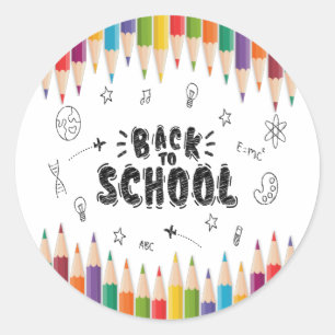 Välkommen Back to school, första skoldagen Runt Klistermärke