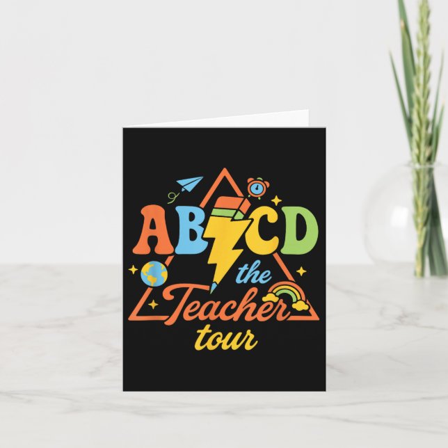 Välkommen Back to school Front och Back Abcd Teach Kort (Framsida)
