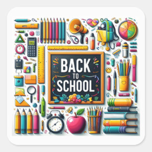 Välkommen Back to school Fyrkantigt Klistermärke