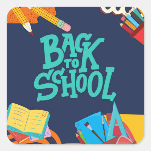 Välkommen Back to school Fyrkantigt Klistermärke