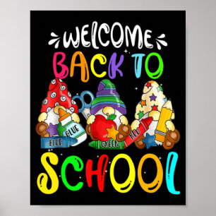 Välkommen Back to school Gnomes Roligt Teacher Stu Poster