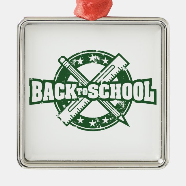 Välkommen back to school julgransprydnad metall (Framsidan)
