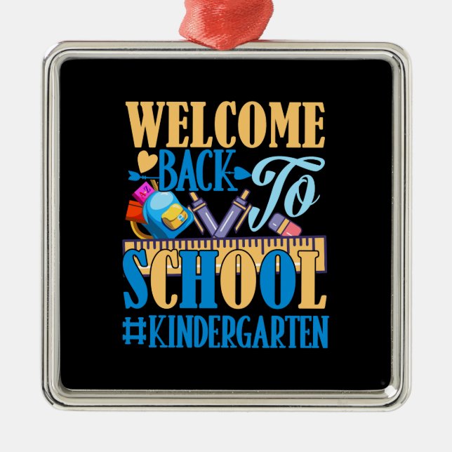 Välkommen Back to school Kindergarten Julgransprydnad Metall (Framsidan)