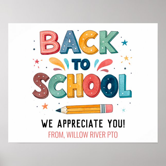Välkommen Back to school - Klassrum för Bright & R Poster (Framsidan)