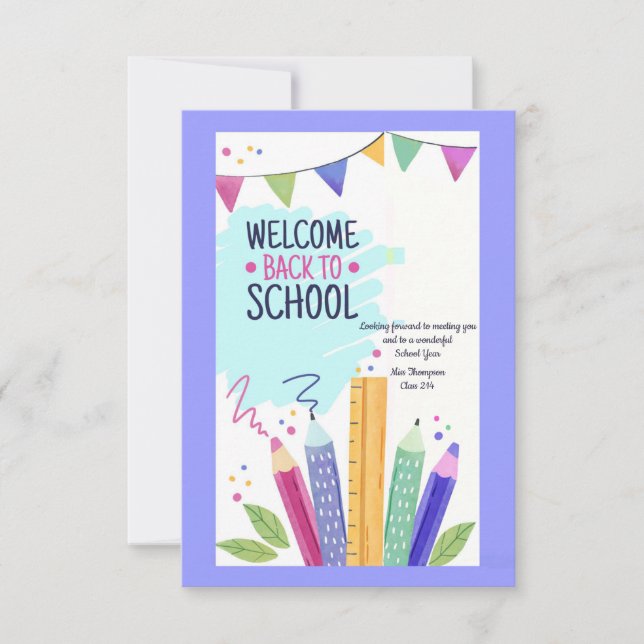 Välkommen Back to school-kort Inbjudningar (Framsida)