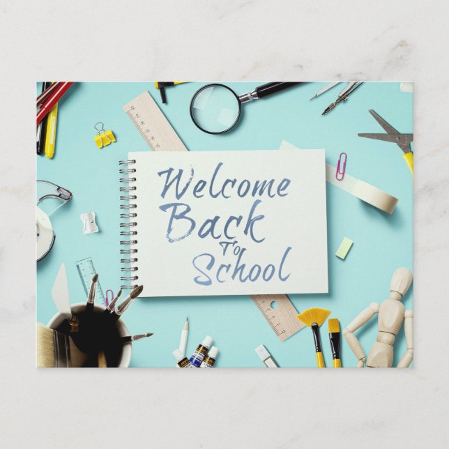 Välkommen Back to school - Kreativet Stil Helg Vykort (Framsida)