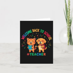 Välkommen Back to school Lacher Cute Hund Bokar Kort