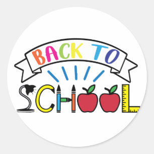 Välkommen Back to school Lacher Life Runt Klistermärke