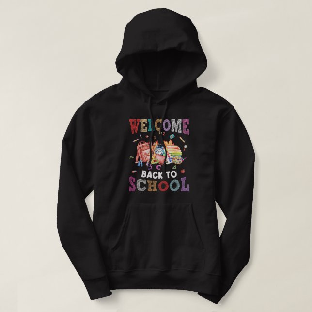 välkommen back to school-lärare hoodie (Design framsida)