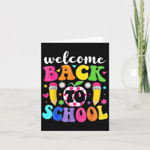 Välkommen Back to school Lärare Lycklig första dag Kort