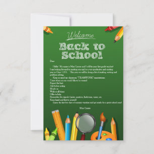 Välkommen Back to school Notecard Inbjudningar