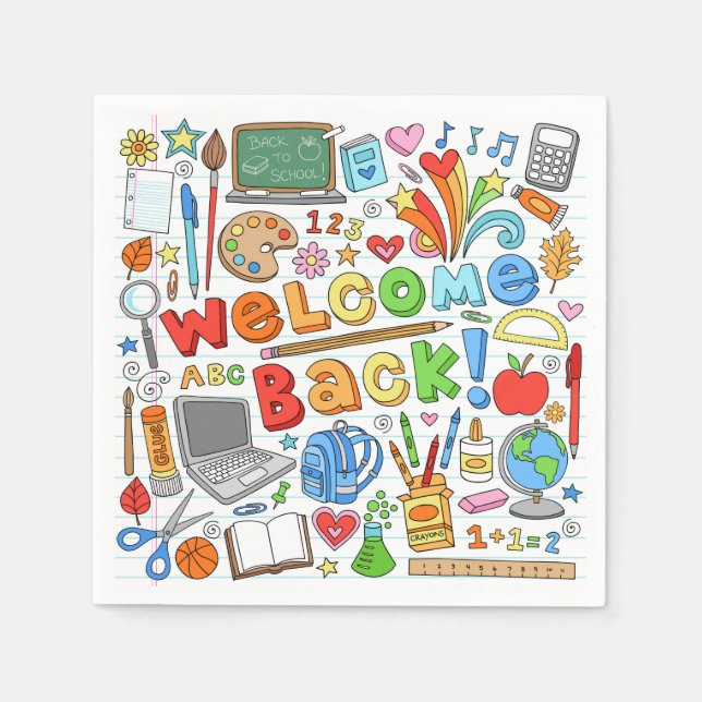 Välkommen Back to school Pappersservett (Framsidan)