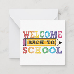 Välkommen Back to school - pennanteckning Anteckningskort