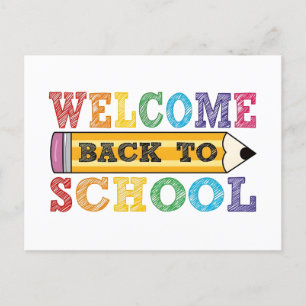 Välkommen Back to school - pennanteckning Helg Vykort