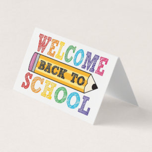 Välkommen Back to school - pennanteckning Kort