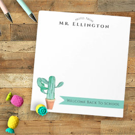 Välkommen Back to school Poted Cactus Anpassningsb Anteckningsblock