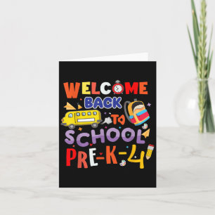 Välkommen Back to school Pre-k-4-lärare Kids Color Kort