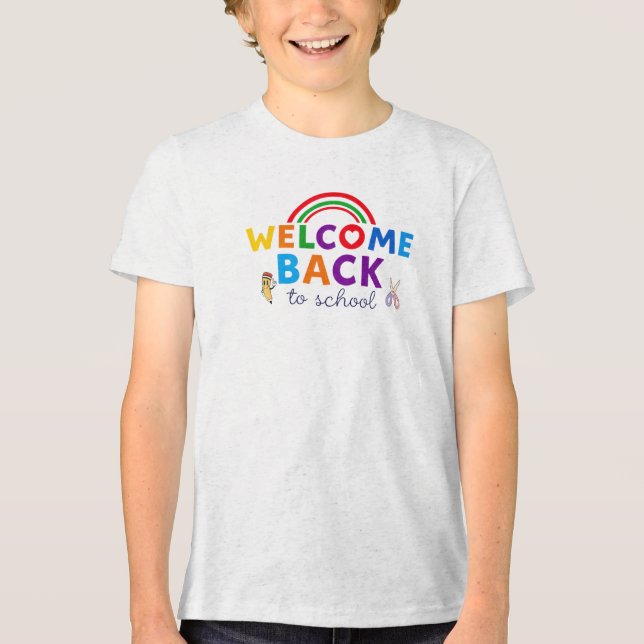 Välkommen Back to school Rainbow Design T Shirt (Framsida)