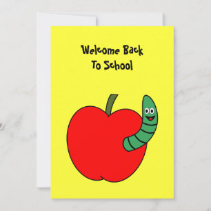 Välkommen Back to school Red Apple och Grönt Mask Inbjudningar