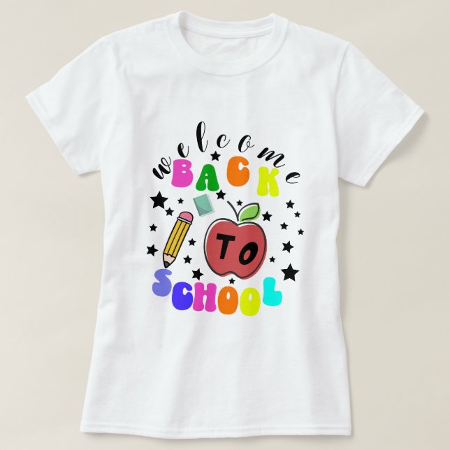 Välkommen back to school roligt t shirt (Design framsida)