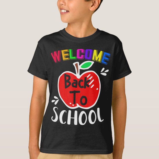 Välkommen Back to school Roligt Teacher Studenter  T Shirt (Framsida)