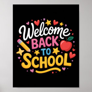 Välkommen Back to school Shirt Boys Girls Kids Hea Poster