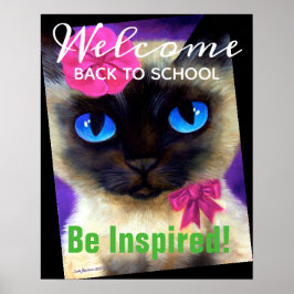 Välkommen Back to school Siamese Cat Personlig Poster