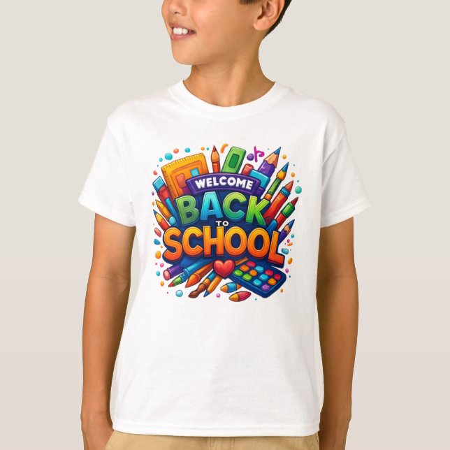 Välkommen Back to school Supplies T-Shirt (Framsida)