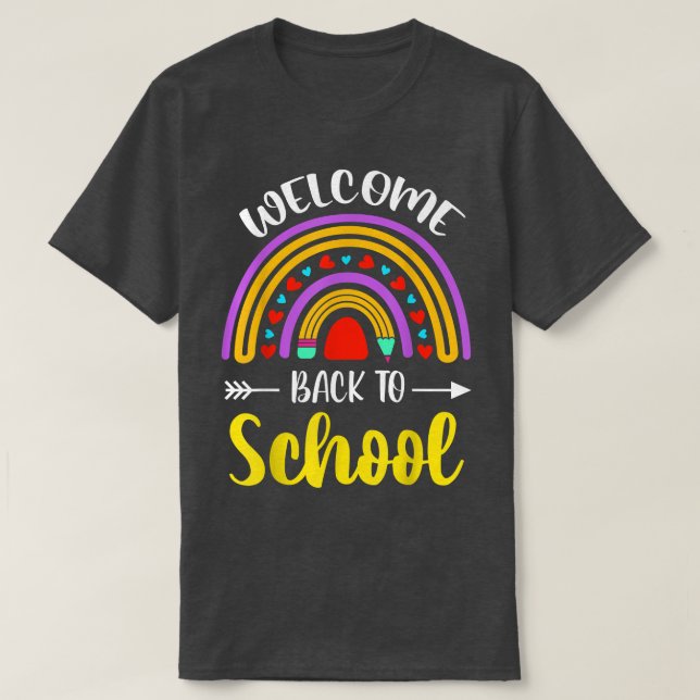 Välkommen Back to school Survival Math Quiz Rainbo T Shirt (Design framsida)
