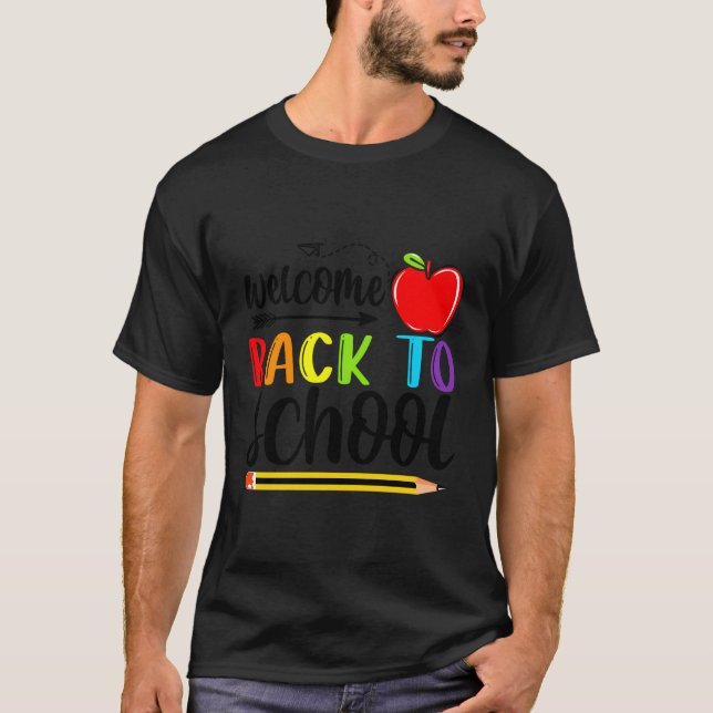Välkommen Back to school Teacher Studenter T Shirt (Framsida)