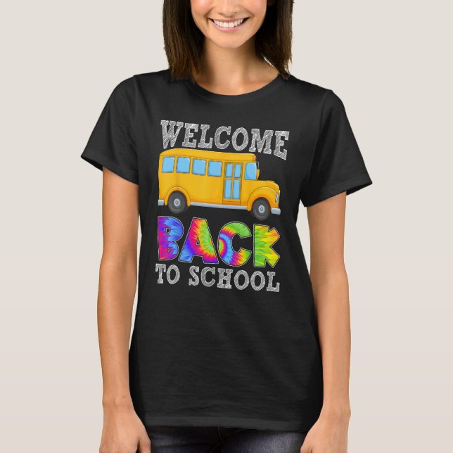 Välkommen Back to school Transport School Buss D T Shirt (Framsida)