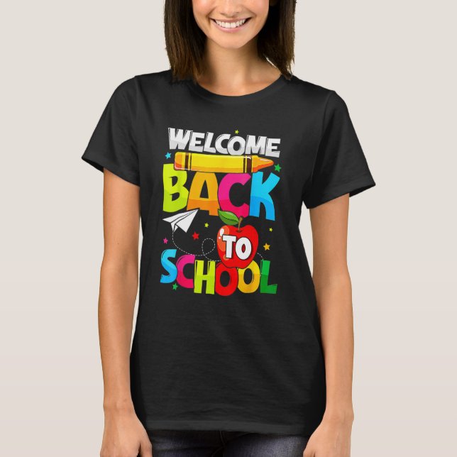 Välkommen Back to school TShirt Funny Student Teac T Shirt (Framsida)
