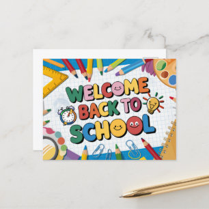 Välkommen back to school vykort