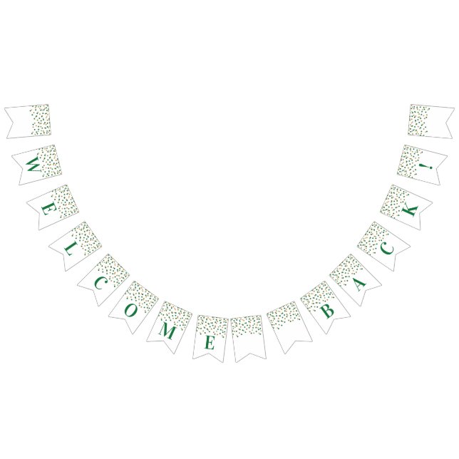 Välkommen banner Grönt Guld Confetti Vimplar (Alla)