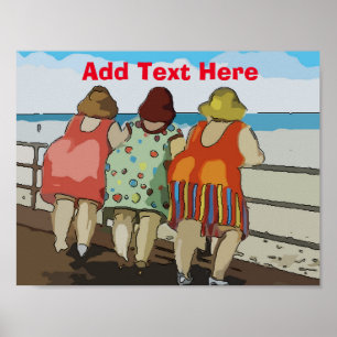 Välkommen, Beach-Tecknad Poster