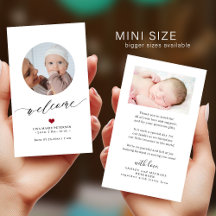 Välkommen bebisfoto MINI STORLEK födelseannons