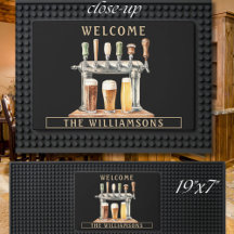 Välkommen Beer Time Family Namn Monogram Black