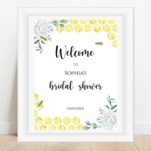 Välkommen - Bibe floral - Bröllopsdusch Poster