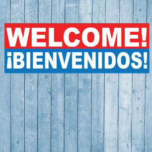 Välkommen Bienvenidos English Banner Poster