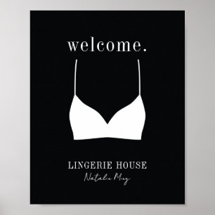 Välkommen Black White Lingerie Boutique Logotyp Poster