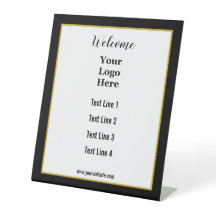 Välkommen Black White och Guld Logotypen här