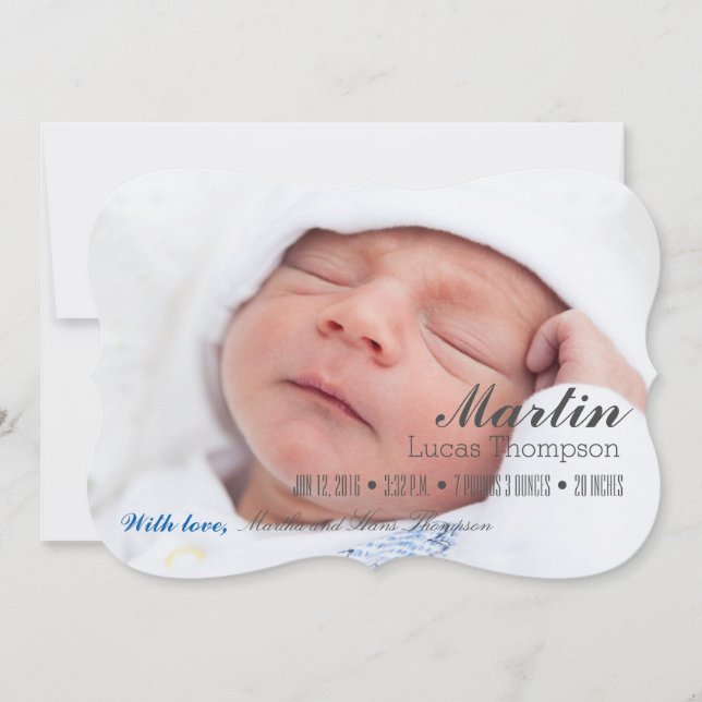 VÄLKOMMEN BOY GIRL TWILLINGARS BIRTH ANNOUNCEMENT MEDDELANDE (Framsida)