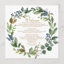 Välkommen Brev i Guld i Greenery Navy