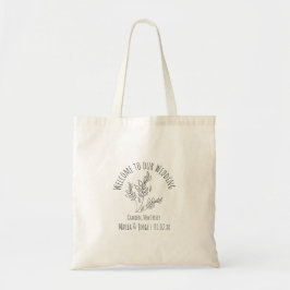 Välkommen Bröllop Bag Simple Botanical Tygkasse
