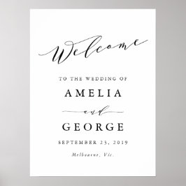 Välkommen bröllop-tecken poster