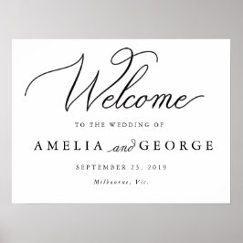 Välkommen bröllop-tecken poster