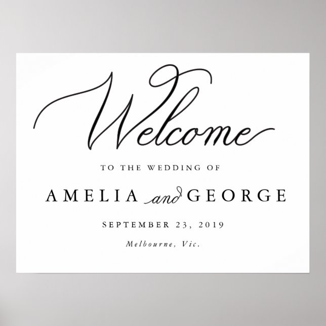Välkommen bröllop-tecken poster (Framsidan)