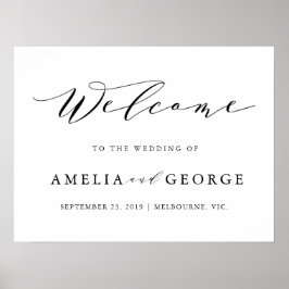 Välkommen bröllop-tecken poster