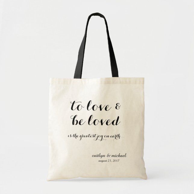 Välkommen bröllopgäst/favörtote bags tygkasse (Framsidan)
