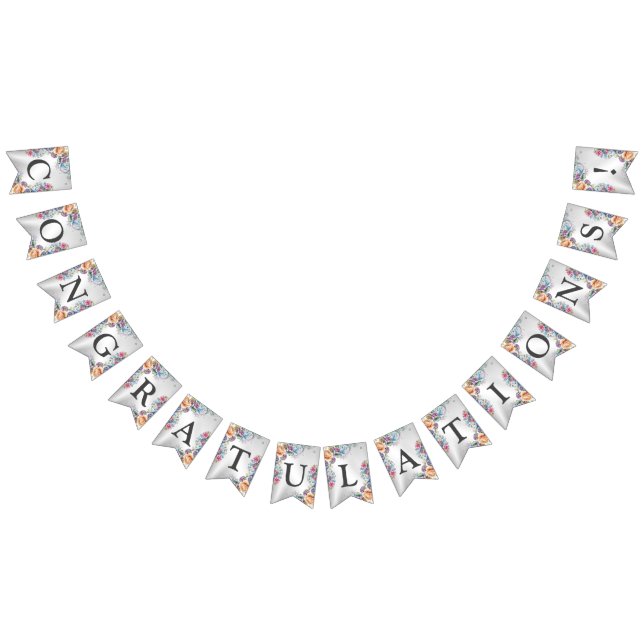 Välkommen Bröllopsfest Färgblommor Modern Vimplar (Alla)